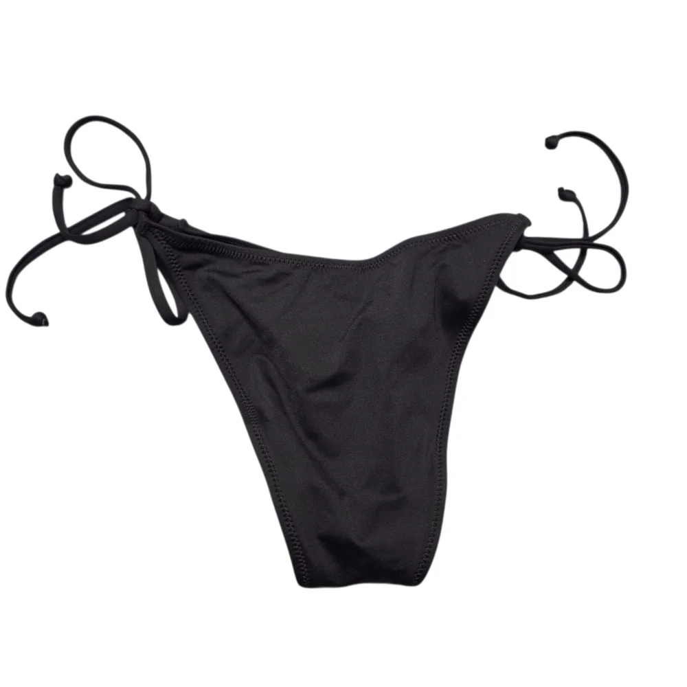 SKIMS Recycled Swim Dipped Tie Bikini Bottoms Panty Onyx XXSmall NWT